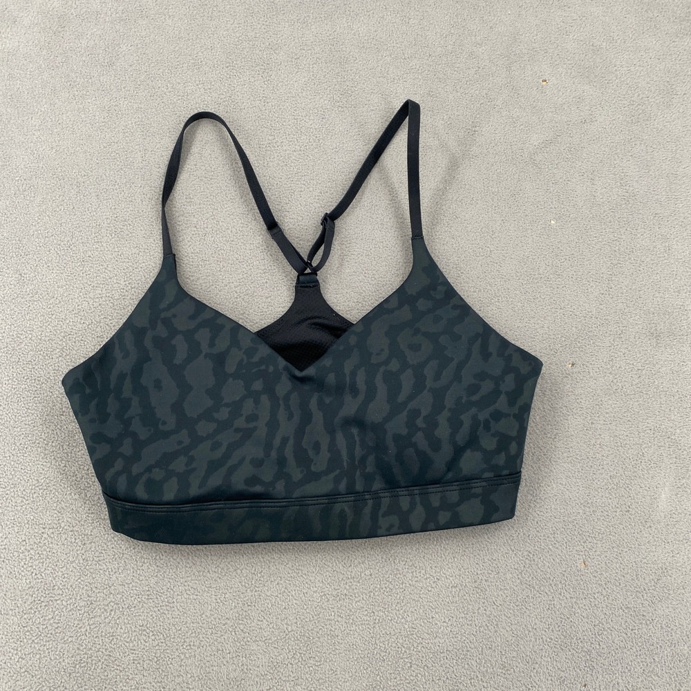Nike Indy Dri-FIT Sports Bra Black Grey Leopard Animal Print Small Light Support
